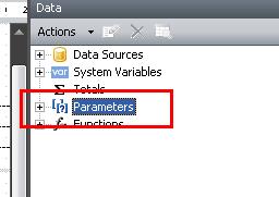 Láthatóság beállításához kattintsunk jobb oldalon fent a Parameters táblára 2x.