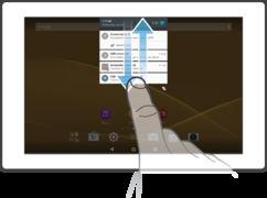 Az értesítési panel megnyitása vagy bezárása 1. Az értesítési panel megnyitásához húzza lefelé az állapotsort. 2. Az értesítési panel bezárásához húzza felfelé a panelt.