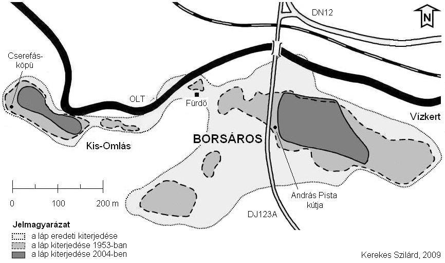 A vegetáció- és flóraváltozás-vizsgálatok eredményei Borsáros-láp A XX. század első felében, lecsapolási munkálatokat követően a tőzegmohás láp zsugorodni kezdett, és feldarabolódott. (1. ábra) 1.
