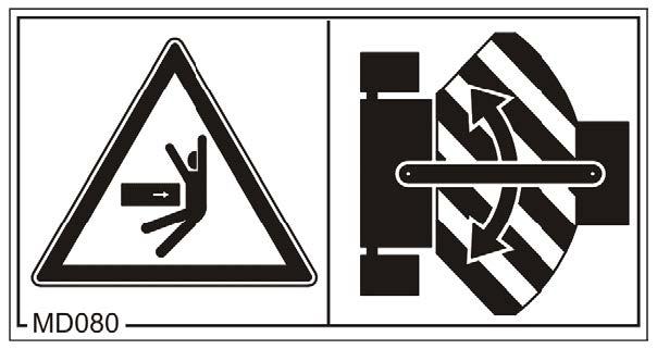 Soha ne nyúljon a veszélyes hely környezetébe, amíg a traktormotor hozzácsatolt kardántengelycsonk / csatlakoztatott hidraulikus hajtás / csatlakoztatott elektronikus berendezés mellett jár.