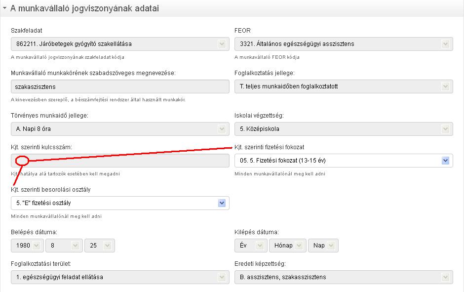 minden dolgozóról nyilatkozni kell, hogy a kormányrendelet által meghatározott fordulónapon, vagyis 2014. január 1-én munkaviszonyban állt-e a támogatást igénylő intézménynél. Az ábrán szereplő C.