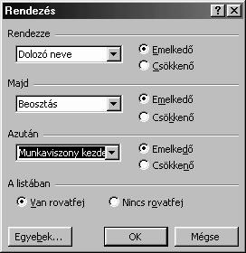 Rendezés