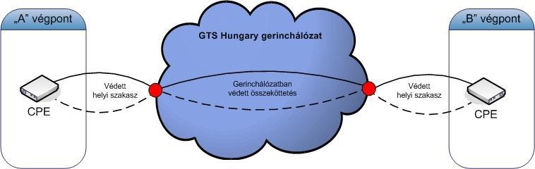 C Védett helyi előfizetői szakasz, különböző csomópontokra csatlakoztatva; gerinchálózatban védett összeköttetés A bérelt vonal duplikált helyi szakasszal rendelkezik, amelyek egymástól eltérő