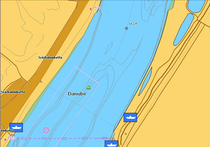 (szűkület) szélessége ezen a szakaszon 120 m 4.