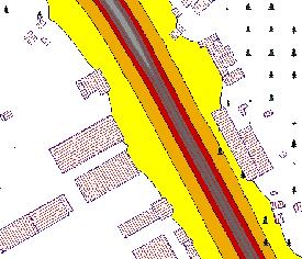 homlokzati zajterhelés a 73 db-es értéket sehol sem éri el. Az 54124.