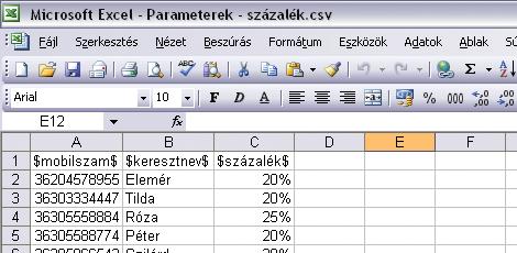 Paraméterek feltöltése Következô lépésként töltsük le a Paramétertáblázat sablont (1), hogy minden paraméternél megadhassuk az egyes értékeket Figyelem!