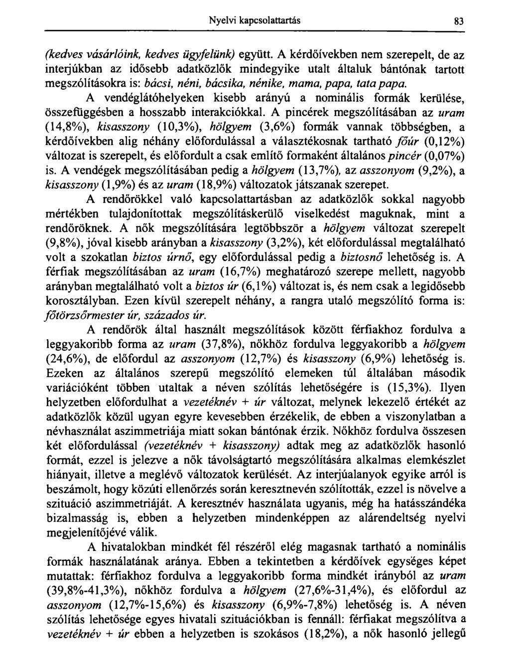 Nyelvi kapcsolattartás 83 (kedves vásárlóink, kedves ügyfelünk) együtt.