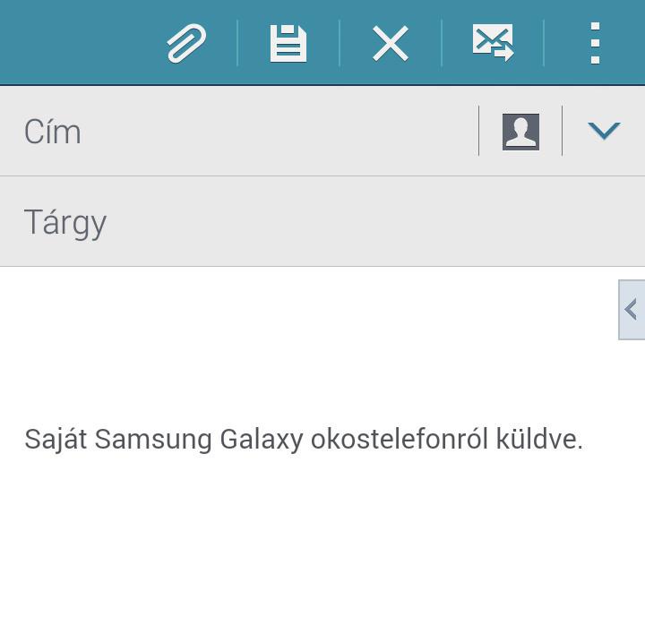 Üzenetek és e-mail Üzenetek küldése Az Alkalmazások képernyőn érintse meg az E-mail lehetőséget. Üzenet létrehozásához érintse meg a képernyő alján található Üzenet mentése későbbi küldéshez. ikont.