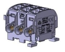 bemenet 2x25mm 2 ; kimenet 2x16mm 2 DIN VDE 0603-2 szabvány szerint kalapsínre vízszintesen, sorolható háromegységes blokk 080130-0-4 1 3 egység négy csatlakozó hellyel ( "L/L/L" kivitel ) 1 815 Ft