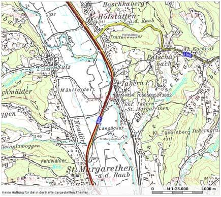 Messstelle 10: Bahnhof Takern I Raab an der Straßenbrücke, östlich der Bundesstraße B68 Richtung Bahnhof Takern I. 266,920 Fkm.