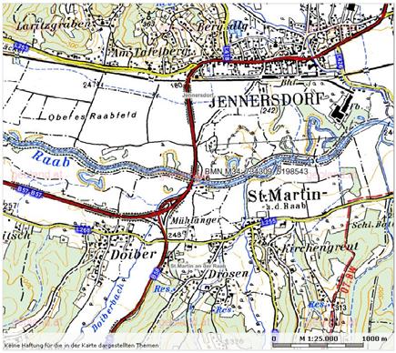 ca. 800 m nordwestlich von St. Martin. 223,769 Fkm. 23.