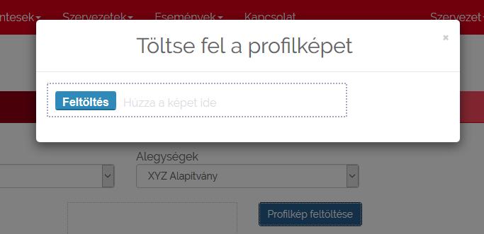 10 Megadható egy kép a Profilkép feltöltése gombbal. Kiválaszthat egy képet a Feltöltés gomb megnyomásával, vagy behúzhat egy képet a pontozott vonallal jelzet területre.