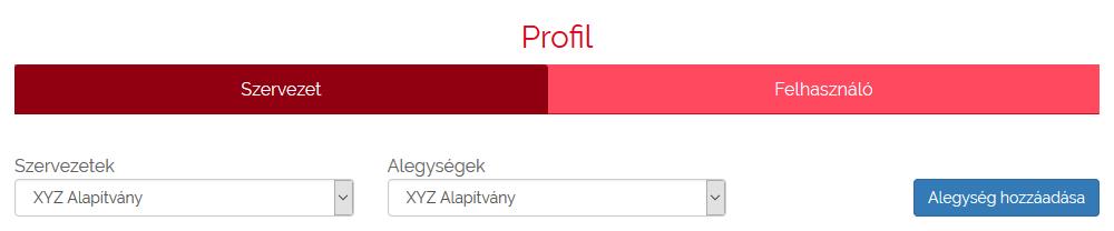 A gomb megnyomásakor kiürül a kérdőív, és kitölthető az alegység adataival, feltölthető egy kép, ugyanúgy, mint a szervezet