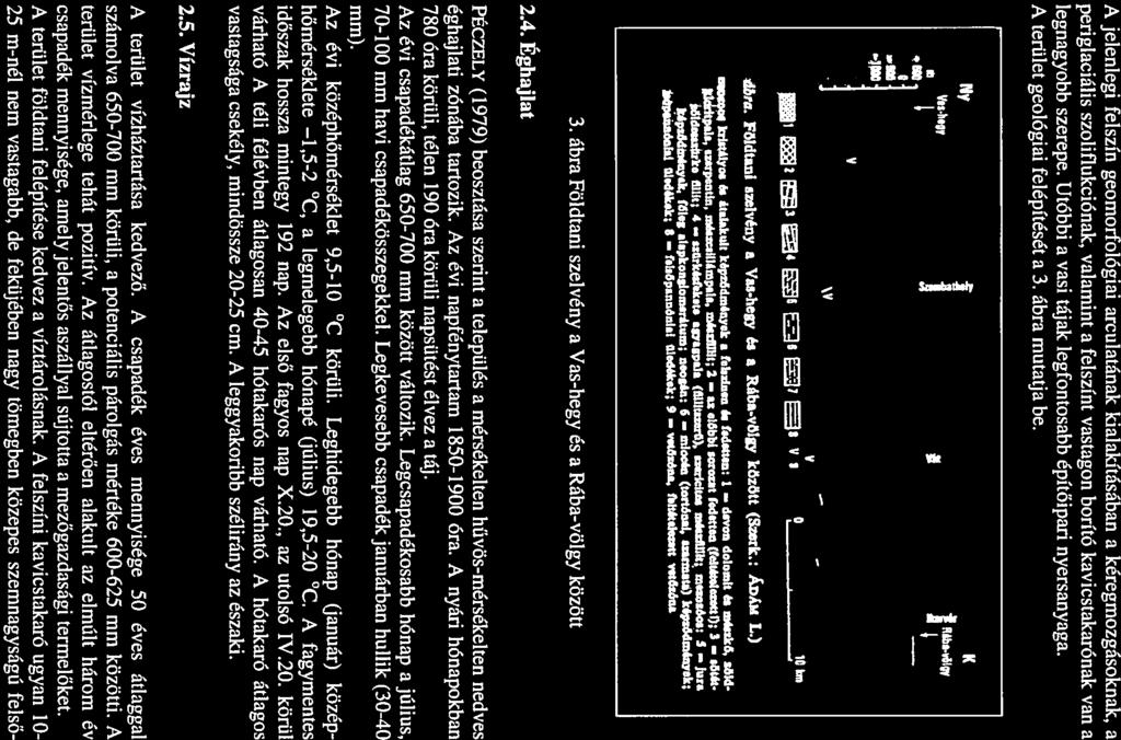 Földtani szelvtny a Vms-hegy és s Rábi-vóigy között (Szerk.: Á»Áu L.). ei flhitátyai 6. Lt.lakWc kópzddmayck. t.hdnn 4. fedsuca: I dsvoe dolomit 4. mé