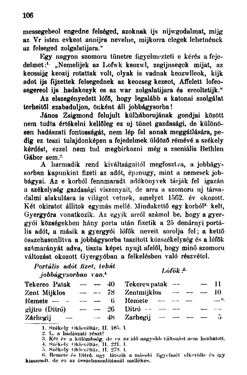 106 messegebeol engedne felséged, azoknak ijs nijwgodalmat, mijg az Vr isten evkeot annijra nevelne, mijkorra elegek lehetnének az felseged zolgalatijara.