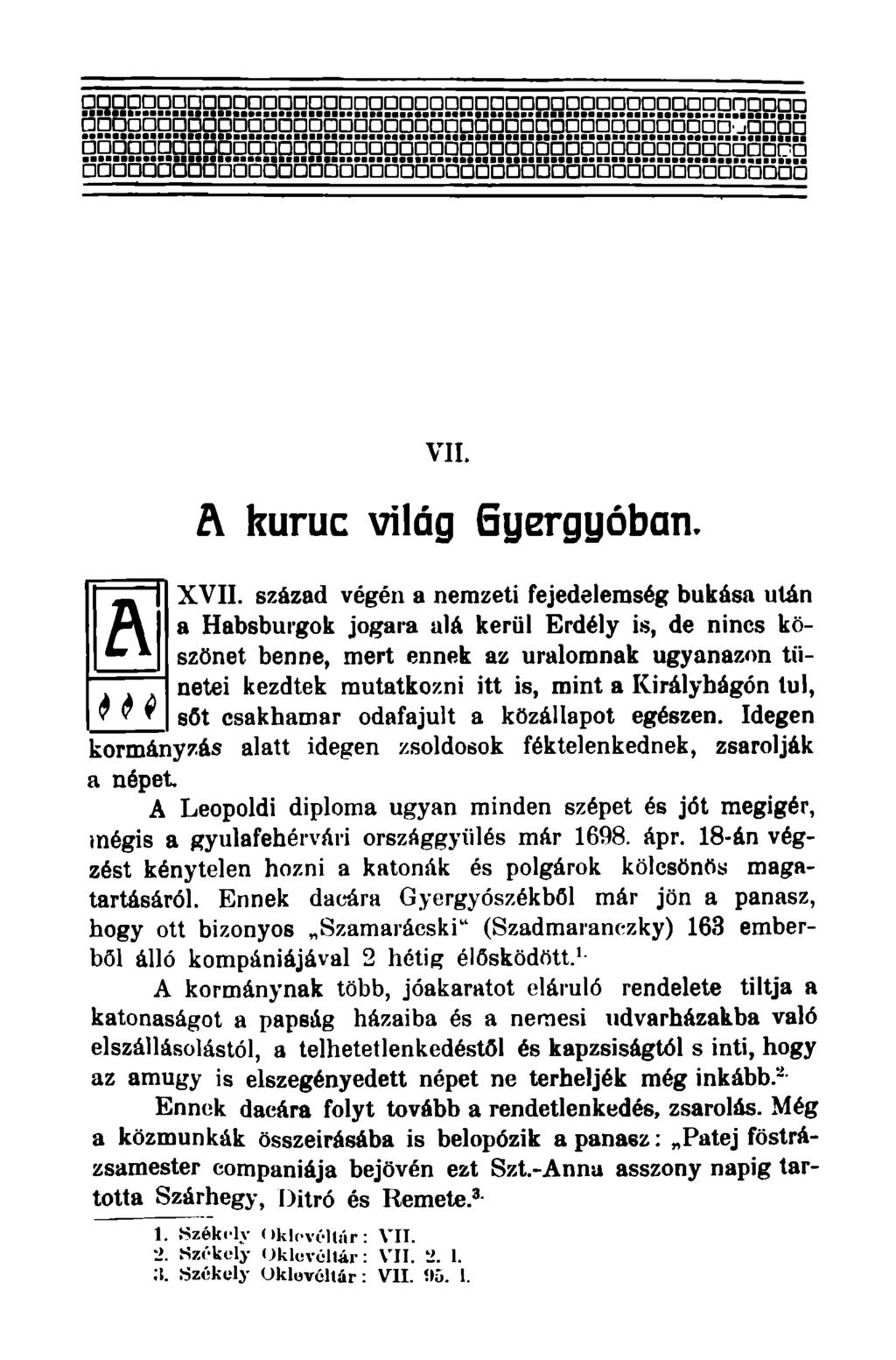 VII. Ei kuruc világ Gyergyóban. XVII.