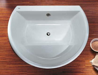 kádat több megoldással is beszerelheti a fürdőszobájába: a falhoz rögzíthető a félkör alakú PWL0467 sz.