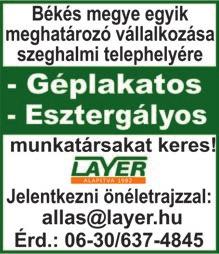 06-20/ 414-9311 Kerti növényekhez értõ embert keresek alkalmi munkára. 06-20/223-2723 Beugrós sofõrt keresek C, E kategóriával nemzetközi fuvarozáshoz.