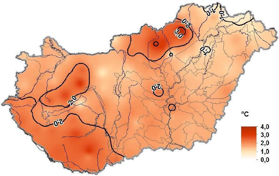 LÉGHŐMÉRSÉKLET TÉRKÉPEK 217. február 26. ábra: A 217.