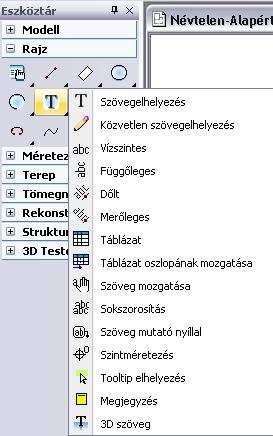 11. 2D elemek 1149 11.6.2.1. Szöveg Elhelyezi az aktuális szöveget a megadott helyre. Jelölje ki a szöveg helyét a rajzon. 11.6.2.2. Szöveg párbeszédablak A szöveg párbeszédablakban többféle módszer közül választhat a szöveg szerkesztéséhez és a rajzon való elhelyezéséhez.