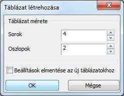 1152 11.6. Szöveg Jelölje ki a szöveg helyét. 11.6.2.8. Táblázat A táblázatos szöveg kezelése a korábbi módszerhez képest egyszerűbb és kompaktabb lett.