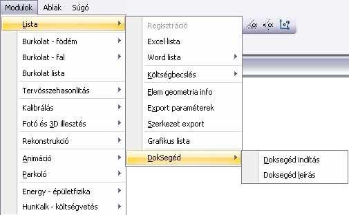 12. Információk lekérdezése, listák 1285 12.4. DokSegéd Az ARCHLine.XP programcsomag részét képezi egy dokumentáció-készítő segédprogram.