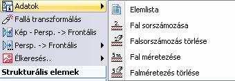 15. Modulok 1427 Az Eszköztár Rekonstrukció eszköz - Adatok - Elemlista parancs alkalmazásával ugyanaz a párbeszédablak jelenik meg, mint a Modulok menü - Lista Épületszámítások parancs használatakor.