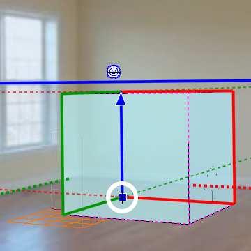 kék négyzetre és mozgassa a 3D referenciatestet a