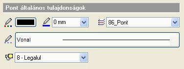 Megjelenik a Pont tulajdonságok párbeszédablak, ahol beállíthatja a pont általános és speciális tulajdonságait.