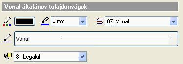 1090 11.2. Vonal Lásd: az Általános tulajdonságok részletes leírást a 3.2.1 Általános tulajdonságok beállítása fejezetben, a Készletek leírását a 3.2.3. Tulajdonságkészletek használata fejezetben.