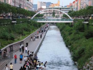 Chonggyecheon folyó az átalakítások után A Chonggyecheon projektet sikeressége ellenére kritikákat is kapott.