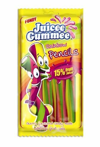 Juicee Gummee Gumicukrok Juicee Gummee Pencils Strawberry 85g 18