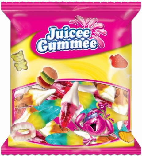 Juicee Gummee Gumicukrok Lédig 1kg Juicee Gummee Eper 9G 8x1kg 8