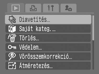 146 Lejátszás és törlés Automatikus lejátszás (Diavetítés) A memóriakártya képeinek automatikus megjelenítése.