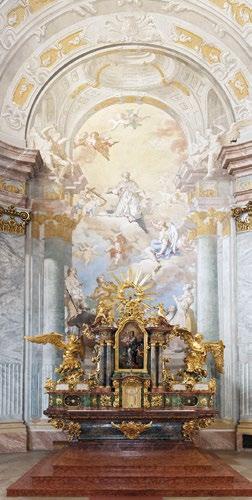 A karmelita szerzetesek Közép-Európa legjobb festőművészét Franz Anton Maulbertsch osztrák mestert bízták meg, hogy fesse meg templomuk két oltárképét és freskóit.