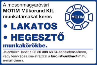 Mosonmagyaróvár 06-20-335-9177 Ausztriai munkalehetőség! Reklámanyag terjesztésére munkatársakat keresünk. Tel.: 06-70-386-5240 A mosonmagyaróvári Pozsgai Hidraulika Kft. irodai kisegítőt keres.