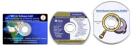 Különleges CD-k, DVD-k Névjegy CD A névjegy formátumú CD-k (84 x 59 mm) többfajta tároló