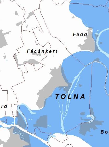 130 1.18.2 Vízrajzi veszélyeztetettség 1.18-2. ábra: Rendszeres belvízjárta terület övezete (Forrás: TmTrT, Környezetterv, 2012) - Nagyvízi meder övezete (Forrás: TmTrT, Környezetterv, 2012) 1.18.2.1 Árvízveszélyes területek Az Országos Területrendezési Terv szerint Tolna területét érinti a nagyvízi meder övezete.