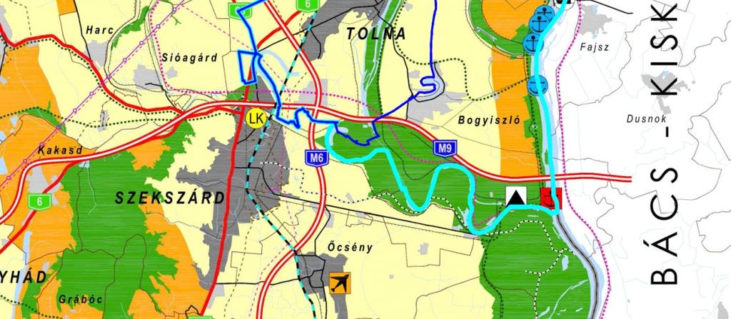 vegyes területfelhasználású térséget nem jelöl Tolnára. Mezőgazdasági térség A város közigazgatási területét nagyrész ebbe a térségbe sorolja a megyei terv.