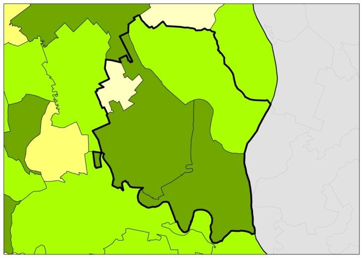 a járás lakosai számára is munkalehetőséget tud biztosítani. 1.9.2.3 Turizmus, vendéglátás 1.9-2. ábra: A Dél-Dunántúl turisztikai magterületei (sárgával jelölve a Dunamente turisztikai régió).