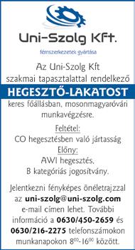 Jelentkezését munkaidőben a 96/579-067-es számon várjuk, vagy e-mail- ben az info@ diamantdent.hu Önállóan dolgozni tudó ács-állványozót felveszek. Érd.