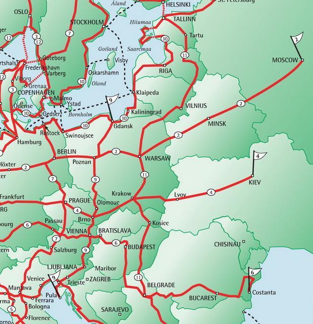 Cez územie ďalej prechádza koridor medzinárodnej cyklistickej trasy Eurovelo č.