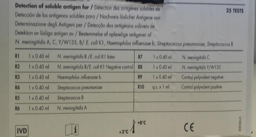 MENINGITIS GYORSTESZT A pozitív reakció: agglutináció Az agglutináció intenzitása és a megjelenés ideje a vizsgált mintában lévő antigénkoncentrációtól függ.