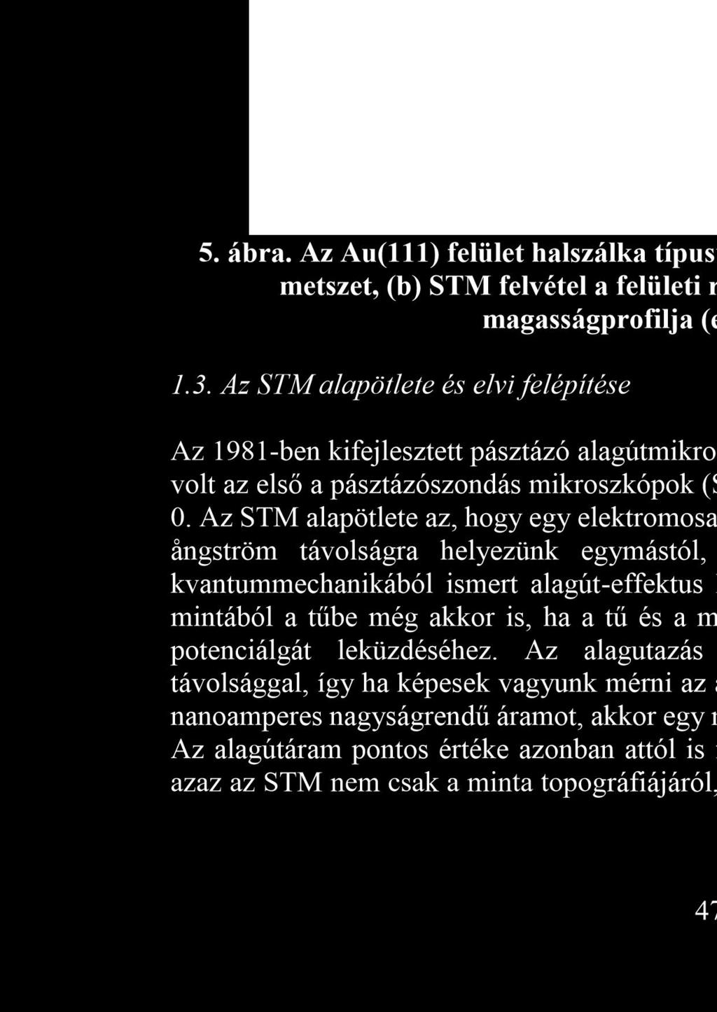 az elméleti számolásból kapható ideális atom-elhelyezkedést mutatja be, ahol a felületi atomok helyzetének a síktól való eltérése is látható. 5. ábra.