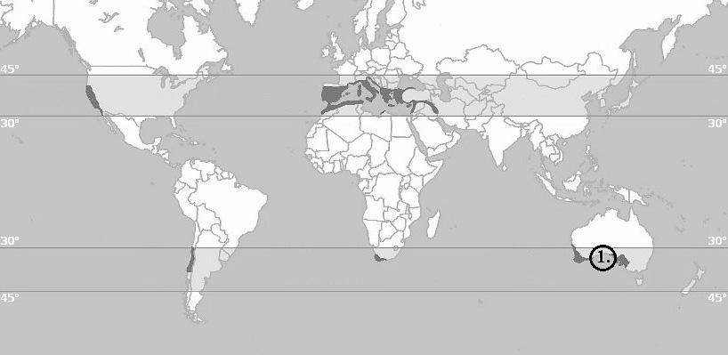 6. Solve the problems after examining the sketch map. a) What climate is typical in the area of dark grey colour in the map? Put the name of the climate in the table.