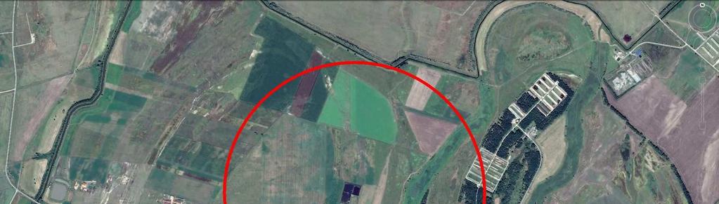 46/173 A trágyatelep hígtrágya tározójából eredı bőz hatástávolsága 901 m (1 SZE/m 3 ) Az AERMOD View szoftverrel