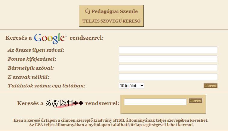 174 A Magyar Elektronikus Könyvtár projekt 89. ábra: Teljes szövegű keresés a nyitólap Kereső menüpontjából 17_K89.