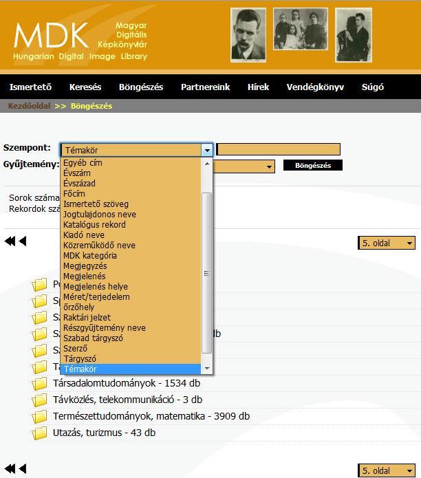 184 A Magyar Elektronikus Könyvtár projekt Böngészéskor ha nem szűkíti a böngészés szempontjait megjelenik az összes tulajdonos összes témaköre.