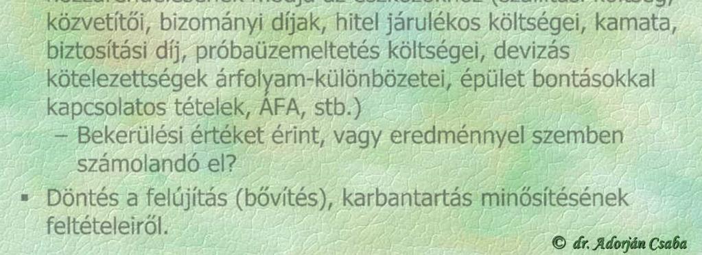 A kalkulált és számázott bekerülési érték közötti különbség minősítésének kritériumai (%-os és összegszerű határ).