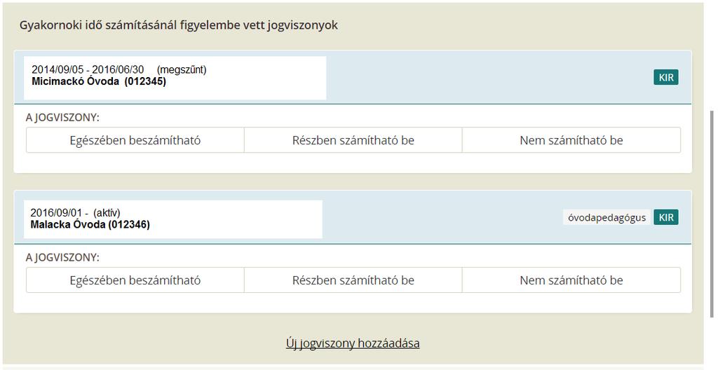 A Hozzáadás gombbal további szakképzettség vagy szakképesítés rögzítésére is lehetőség van. 3.2.